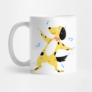 dancing brown dog design Mug